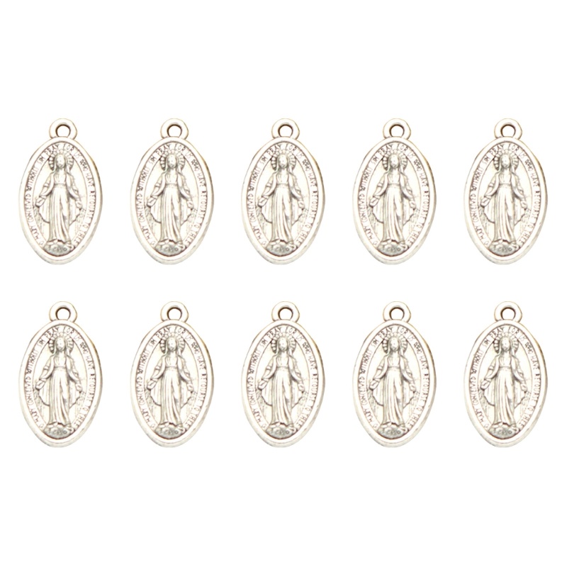 Cinna 10 Chiếc Đức Mẹ Maria Huy Chương Mặt Dây Chuyền Hình Bầu Dục Công Giáo - Trang Sức Vòng Tay và Vòng Cổ Maki