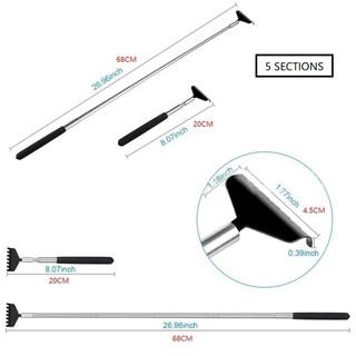 JKDESIGN Dụng cụ cào lưng có thể mở rộng Chăm sóc sức khỏe bằng thép không gỉ Dụng cụ Massage kích thước bỏ túi tiện dụng