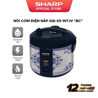 Nồi Cơm Điện Nắp Gài Sharp KS-19TJV "BC" [Lòng Nhôm Chống Dính] - BH 12 Tháng