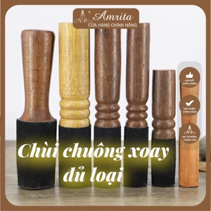 Dùi chuông xoay Nepal - Dùi gỗ bọc da cao cấp - singing bowl - Chùi gỗ đánh chuông xoay - chày gõ chuông - Amrita