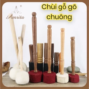 Dùi chuông xoay Nepal chày gỗ đánh chuông - singing bowl - Chùi gỗ đánh chuông xoay - chày gõ chuông- Amrita