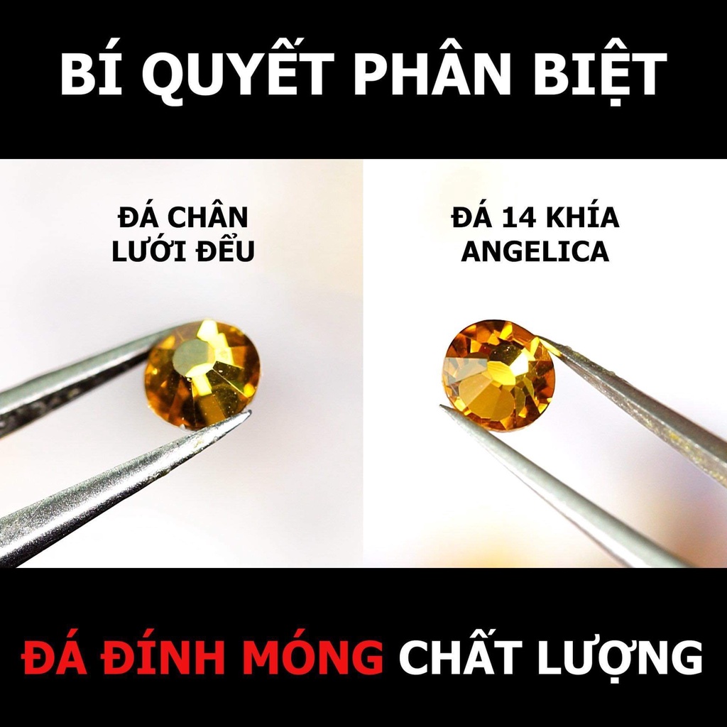 Đá Nail Chân Lưới 16 Khía Light Rose AB Đính Trang Trí Móng ANGELICA 855