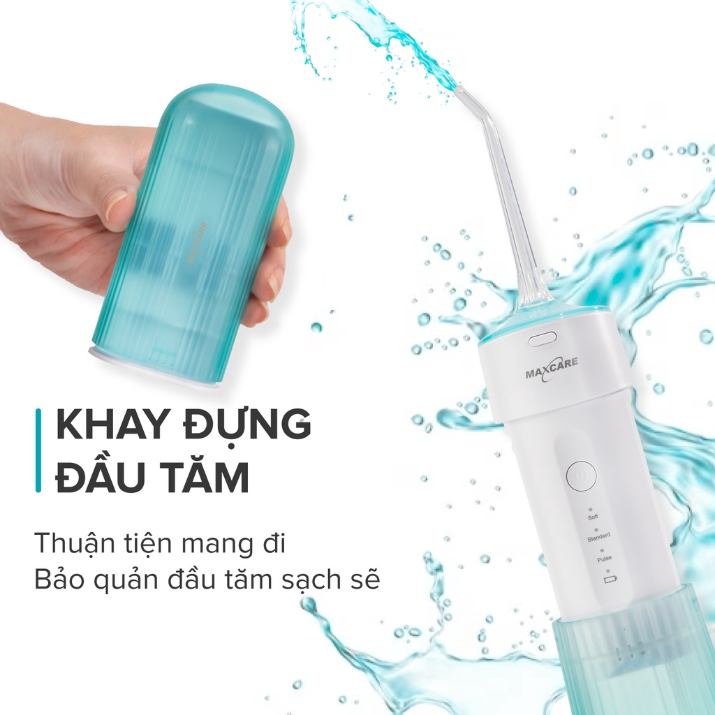 Ảnh Máy tăm nước cầm tay gấp gọn mini du lịch Maxcare UltraSonic Max456P Phun xoay 360 độ, Chống nước IPX7, dung tích 160ml 4
