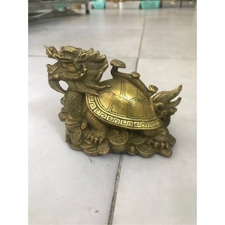 Long Quy Rùa Cõng Gậy Như Ý Vật Phẩm Phong Thuỷ Bằng Đồng