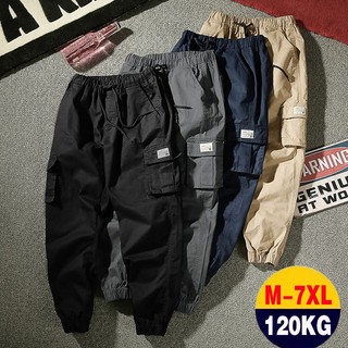[Plus Size] Quần Joggers Màu Đen Dáng Rộng Phong Cách Đường Phố Hàn Quốc Hợp Thời Trang Cho Nam