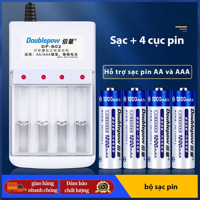 Pin AA và AAA và bộ sạc pin, dung lượng pin 1200 mAh, pin sạc 1.2V Ni ...