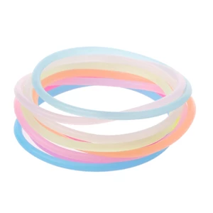 GODD 10 Miếng Bộ Đêm Dạ Quang Vòng Tay DIY Cao Su Silicon Dây Đeo Tay Băng Đô Quấn Tóc Phát Sáng Dây Buộc Tóc Cho Đảng Ủng Hộ Adul