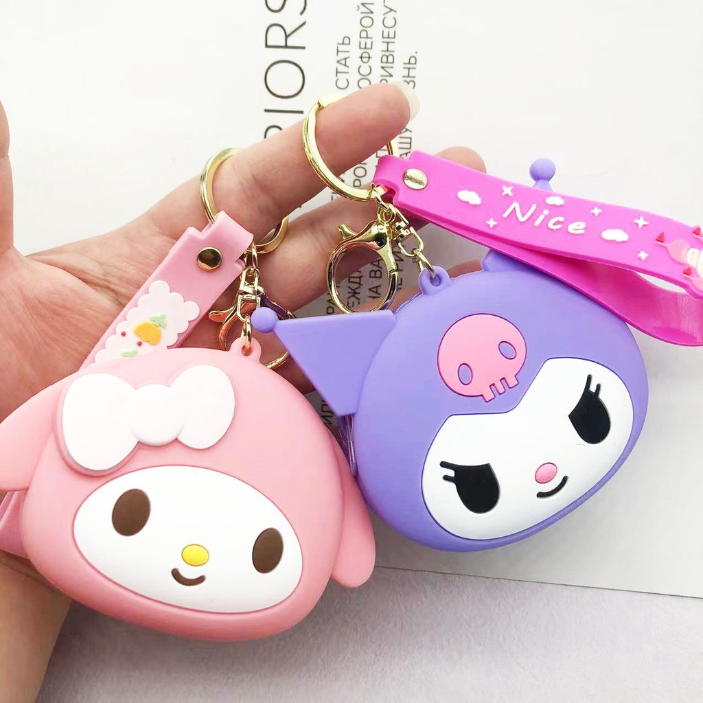 Ví đựng tiền xu Sanrio Melody Kulomi bền bỉ có khóa kéo cho nữ