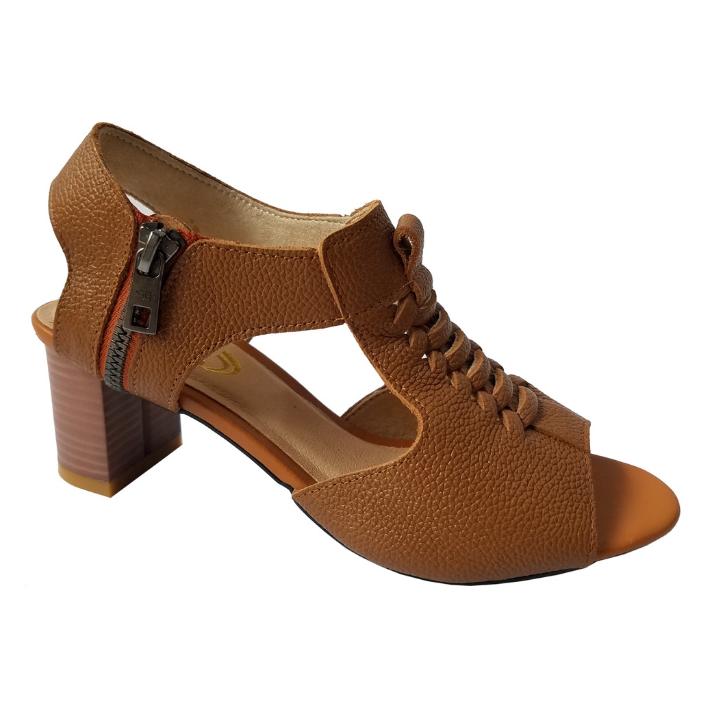 Giày Sandal Nữ Cao Gót Da Bò BIGGBEN Cao 5 Phân HKD227