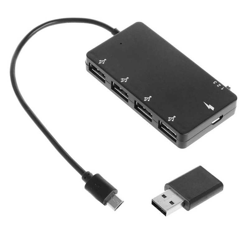 LIDU1 5 trong 1 USB Hub Micro USBOTG 4 cổng Hub Cáp chuyển đổi nguồn hỗ trợ trao đổi nóng
