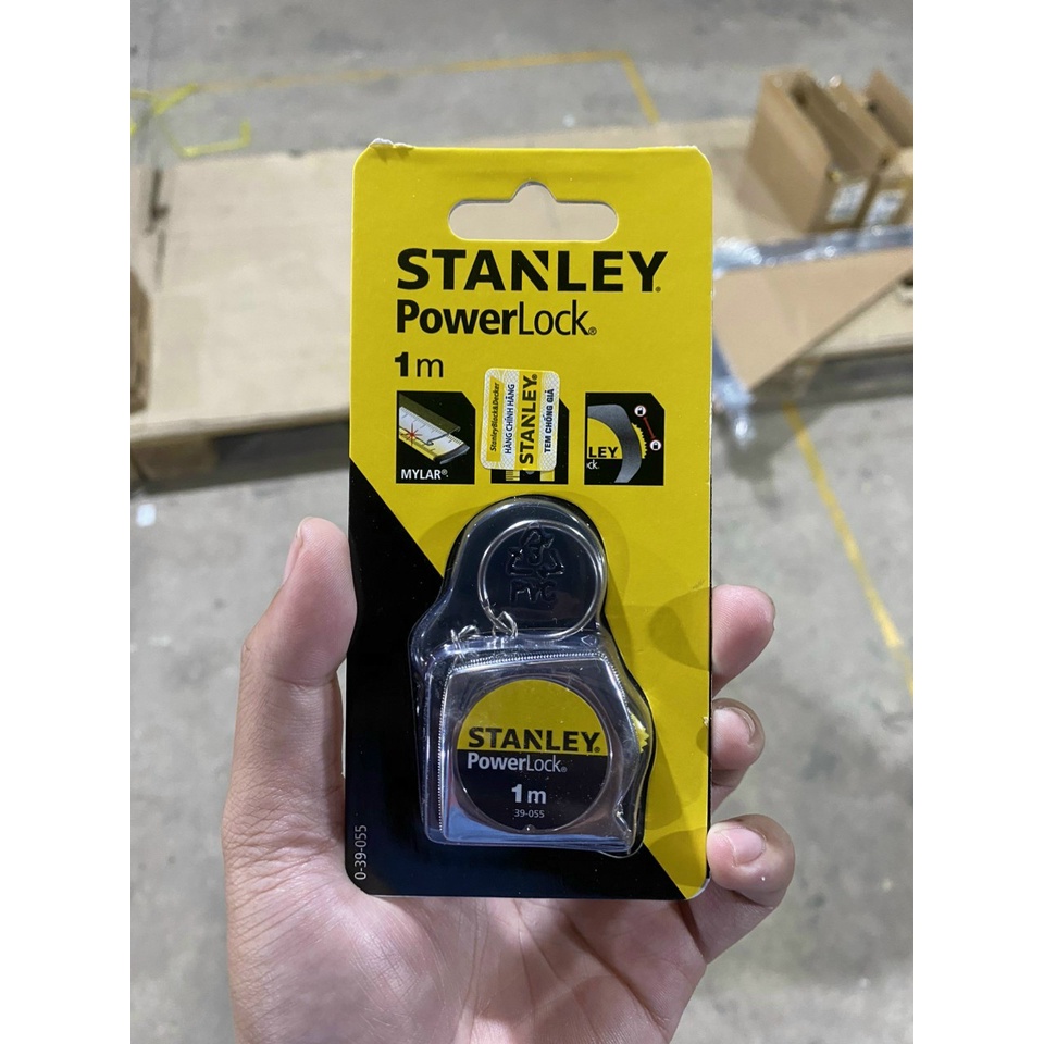 Stanley Powerlock Meetlint – 1 Meter Met Sleutelring, Automatische Terugloop En Stevige Kunststof Behuizing – Ideaal Voor Elke Klus 4 miniatura
