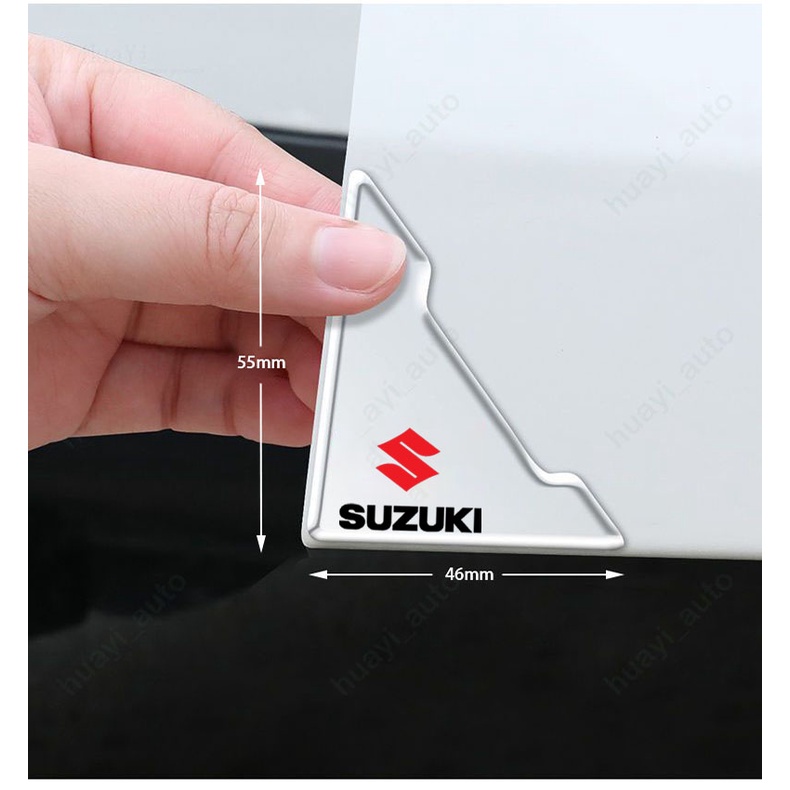 Bộ 2 / 4 Miếng Dán Góc Cửa Xe Hơi Suzuki Swift XL7 Vitara Jimny SX4 S-Cross Presso Ciaz Ertiga Celerio Màu Đen Trong Suốt Chống Trầy Xước