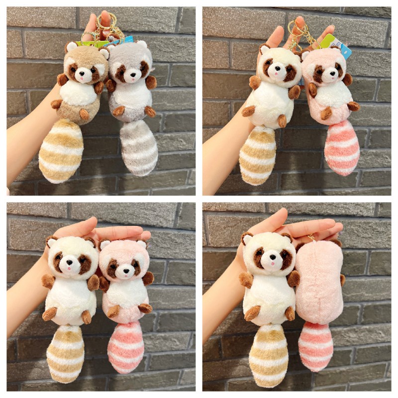 Dễ Thương Gấu Trúc Sang Trọng Racoon Đồ Chơi Cặp Đôi Móc Khóa Túi Trang ...