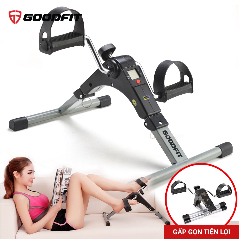Xe đạp thể thao gấp gọn mini GoodFit tùy chỉnh độ nặng, tập luyện thể dục tại nhà GF002MB