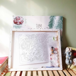 XẢ HÀNG - Tranh tô màu theo số, Tranh sơn dầu số hóa tự tô Madoca có khung, kích thước 40x50cm