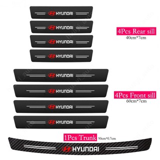 Miếng Dán Cửa Xe Hơi Bằng Sợi Carbon Chống Trầy Cho Hyundai i10 stargazer Kona Getz Accent Elantra Tucson I30 Santafe Creta ix35 I20 I40 H1