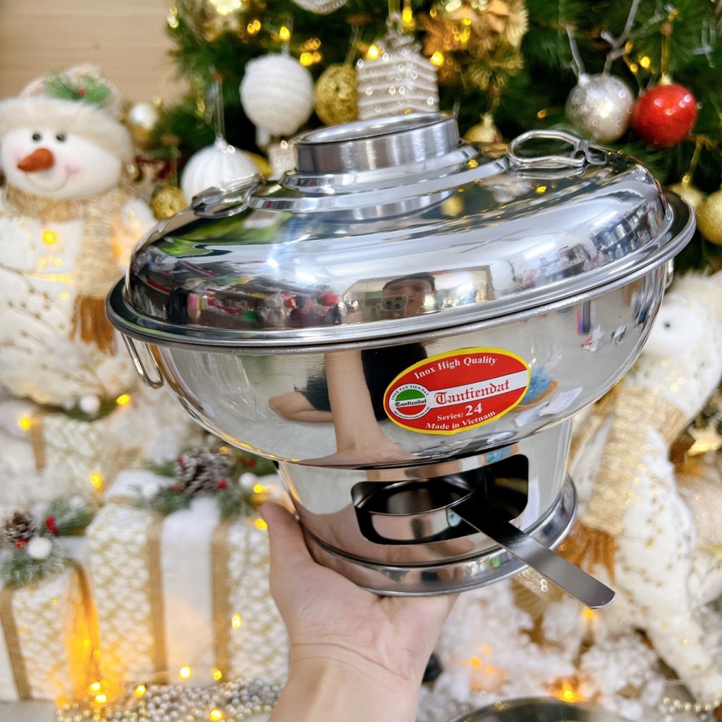 Nồi Lẩu Cù Lao - Nồi Lẩu Lẩu Than tiện dụng Inox Tân Tiến Đạt Cao Cấpo
