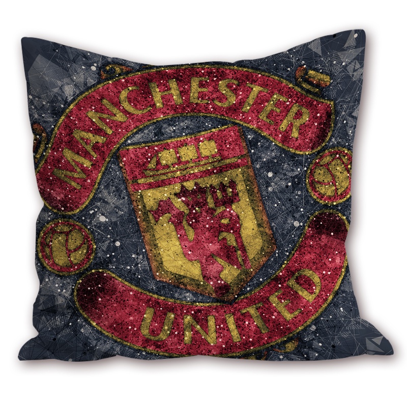 Vỏ Gối Polyester Một Mặt In Logo Câu Lạc Bộ Bóng Đá Manchester United Trang Trí Nhà Cửa (Không Kèm Lõi)