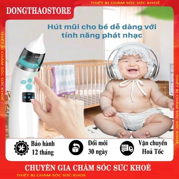 Máy hút mũi cho bé, dụng cụ hút mũi cho trẻ nhỏ, đầu hút Silicon mềm mại không mùi an toàn cho trẻ