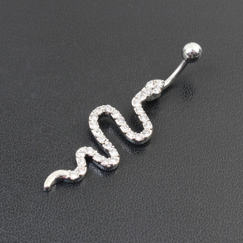 Cinna Rắn Bụng Nhẫn Zircon Rốn Vòng Dây Xích Bụng Nút Nhẫn Cơ Thể Xuyên Trang Sức