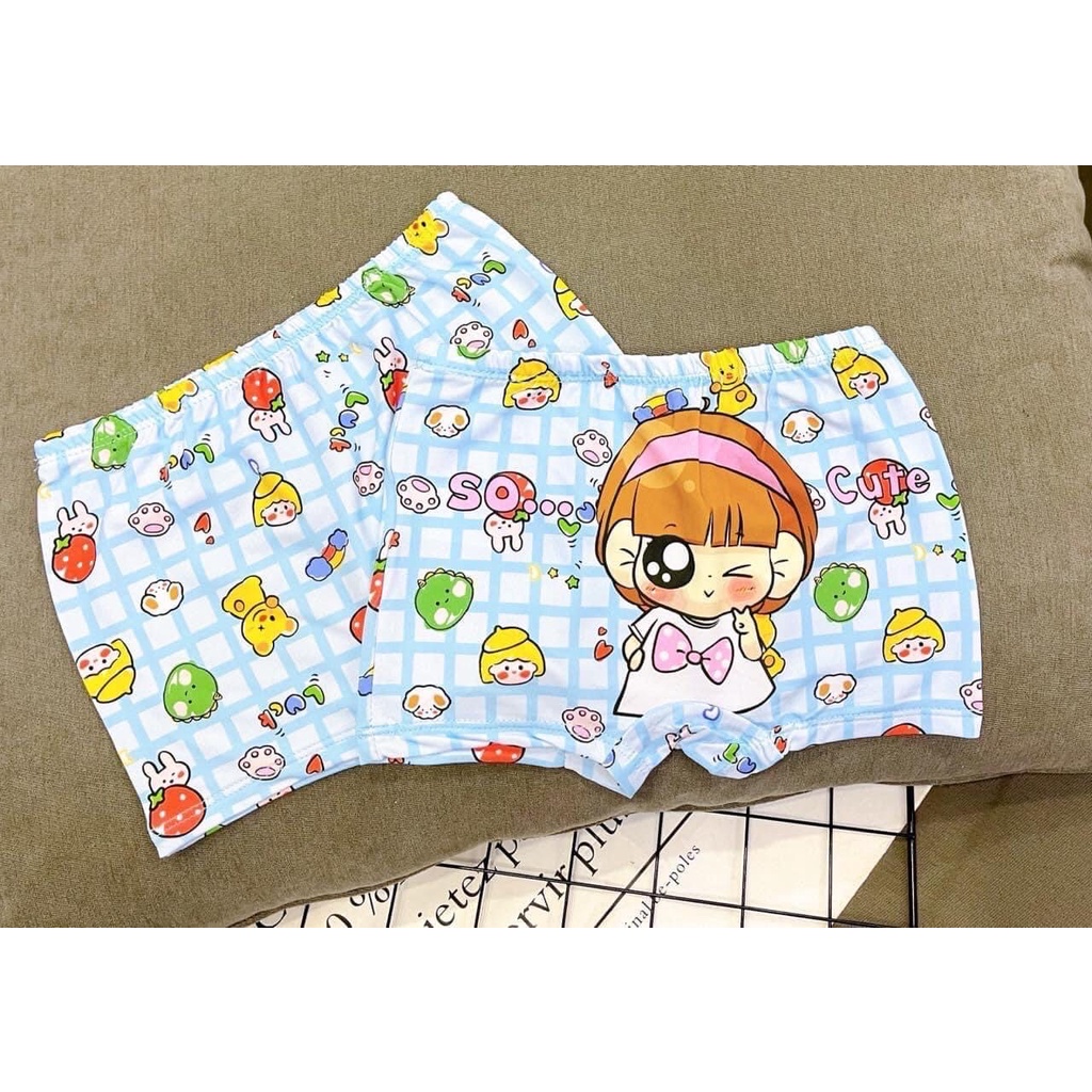 Quần chip bé gái, Quần chip đùi thun lạnh cho bé 8-28kg hoạt hình ngộ nghĩnh được các bé yêu thích  BGC01