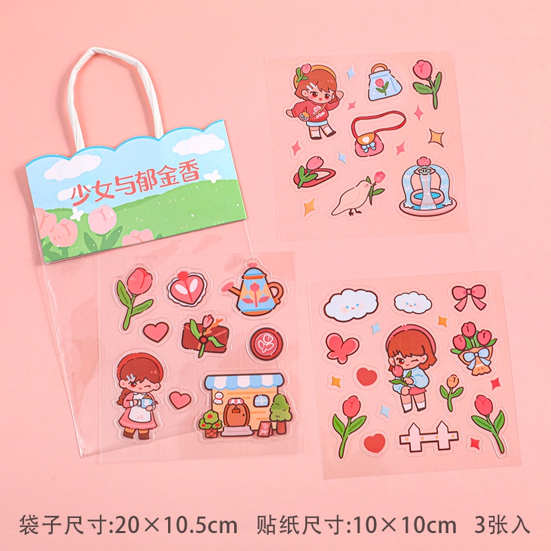 3 Túi 3 Tấm Sticker 10X10Cm Chống Nước
