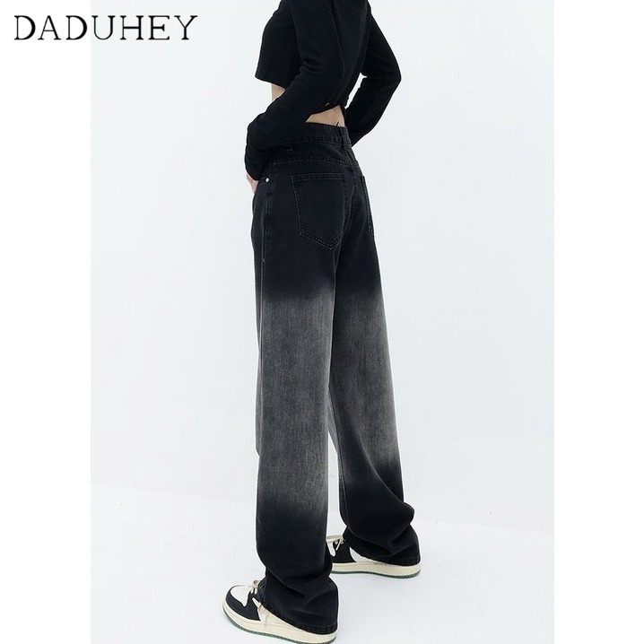 Ảnh Quần jean DaDuHey màu gradient retro lưng cao ống rộng thời trang Hàn Quốc 2023 2