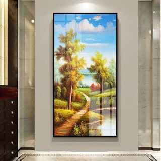 Tranh Sơn Dầu Phong Cảnh Hữu Tình - Tranh Treo Tường Laminate Tráng Gương