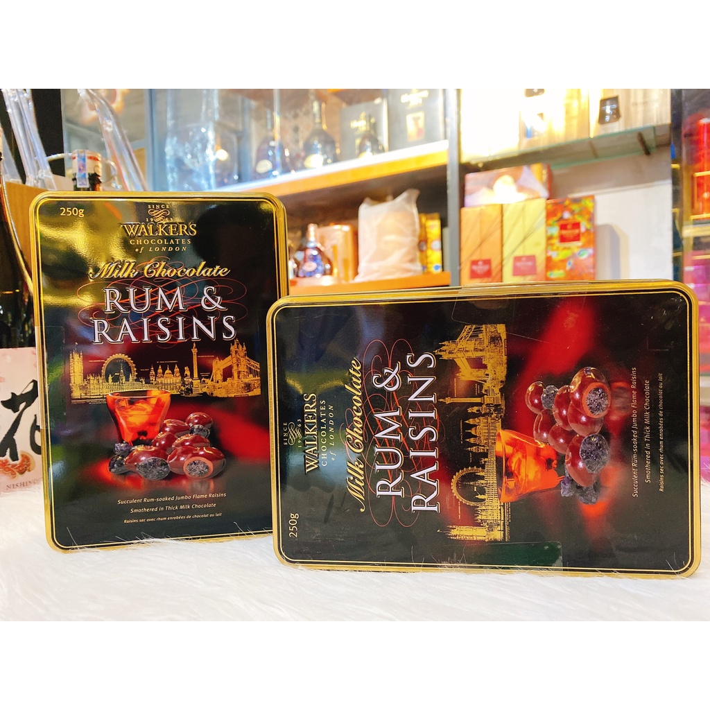 Socola Walkers Rum & Raisins Tin 250g (Socola Nhân Nho Khô) | Shopee ...