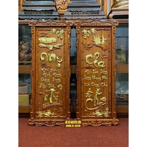 Tranh Gỗ Treo Tường Cha Mẹ khung trạm Dát vàng