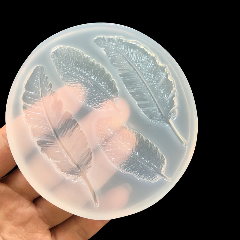 Khuôn Silicon 4 Ngăn Hình Lông Vũ Tự Làm Làm Mặt Dây Chuyền / Điện Thoại Trang Trí