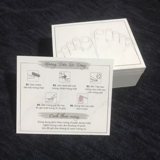 50 bìa Nail box giấy gắn móng chân giả giá rẻ, Giấy dày cán màng chống thấm nước - in 2 mặt
