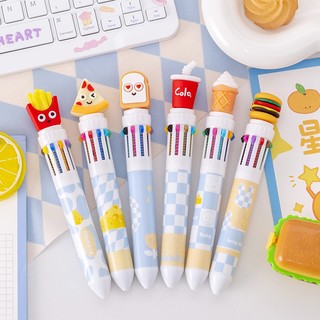 3 Bút Bi Bấm 10 Ngòi Đồ Ăn Nhanh - Thỏ Hồng VPP