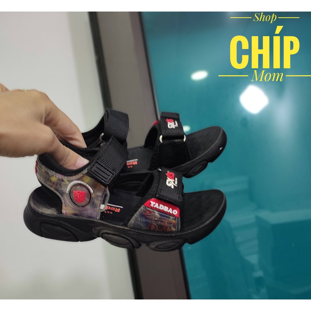 sandal bé trai dép quai hậu cho bé đi học khâu đế siêu nhẹ quai vải êm chân đế chống trược QCCC full hộp SLA99