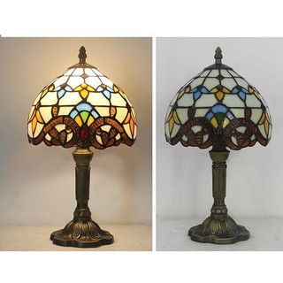 20cm Đèn Bàn Nhỏ Retro Màu Thủy Tinh Baroque Chuồn Chuồn Đèn Đầu Giường Cho Phòng Khách Nghiên Cứu Phòng Ngủ