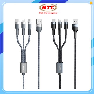 Cáp sạc đa năng 3in1 Remax RC-070th max 2A, dài 1M, bọc dù