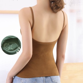 [XẢ KHO GIÁ SỐC] Áo hai dây lưng chữ U có đệm ngực nâng đỡ vải Cotton tự nhiên co giãn tốt thoáng mát mã VAA0372