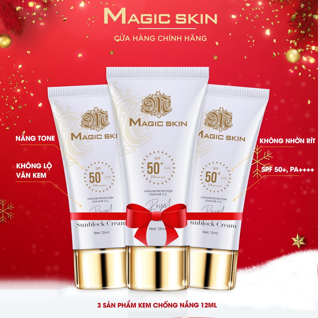 [ƯU ĐÃI 3SP] Kem chống nắng thảo dược Magic Skin Royal Sunblock Cream SPF 50+ Minisize 12ML