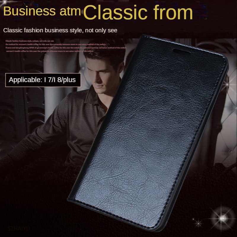 Ốp Điện Thoại Lật Cho iPhone 13 12 Mini 15 14 11 16 Pro Max Plus Ốp Lưng Da Thật Ví Đựng Thẻ Bao