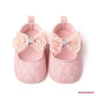 Mg-infant Bé Gái Giày Chống Trơn Trượt Mềm Đế Ren Nơ Đế Bằng Tập Đi Đầu Tiên Tập Đi Mùa Xuân Thu Giày Công Chúa