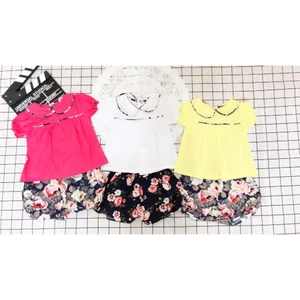 Bộ sơ mi bé gái sơ sinh cực cute 4-11kg, set bộ gồm áo sơ mi và quần đùi hoa cực xinh cho bé sơ sinh