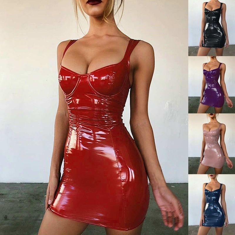 Đầm Body Da PU Thiết Kế Ôm Sát Quyến Rũ