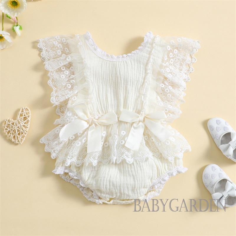 Áo Liền Quần Tay Xòe In Hoa Dành Cho Bé Gái 0-18 Tháng Tuổi
