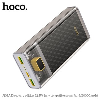 Pin Dự Phòng Hoco J103A 20000mAh QC3.0 22.5W, PD TypeC 20W, Màn hình LCD (Xám)