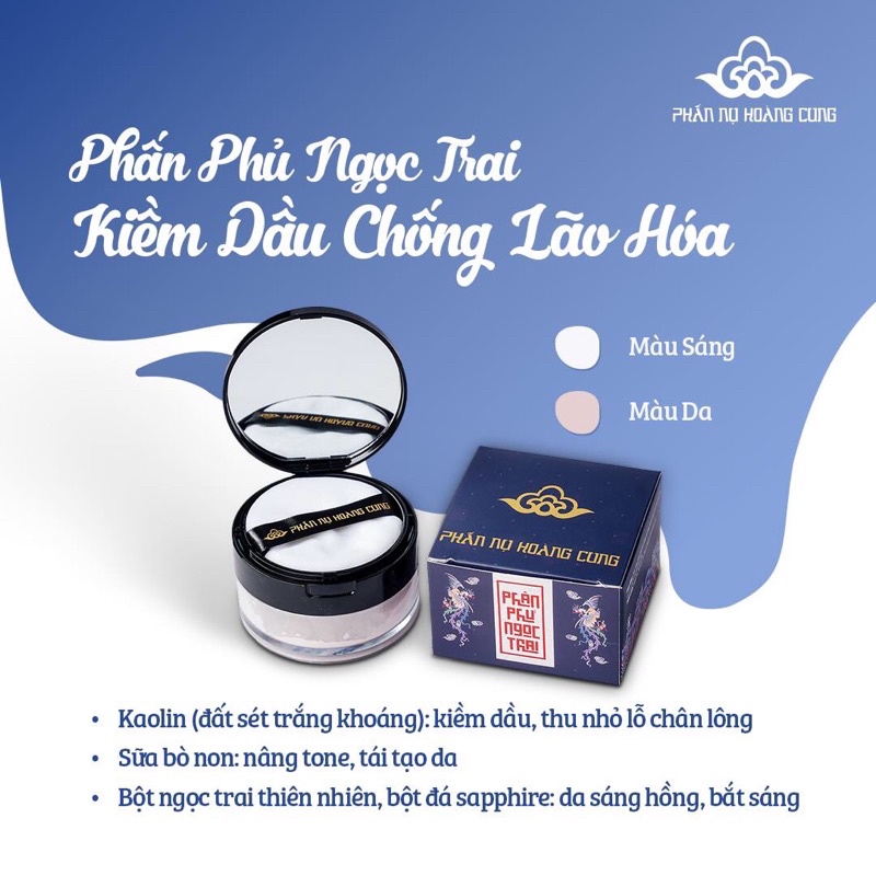 Ảnh Phấn phủ Phấn Nụ Hoàng Cung màu trắng tinh chất ngọc trai 25gr /1 hộp 2