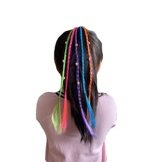 Tóc Giả Tết Bốn Lọn Màu Kèm Charm Cho Bé Gái Biểu Diễn Nổi Bật (Giá 1 Bên) HaminStore