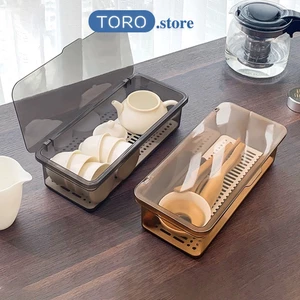 Hộp đựng đũa muỗng đa năng TORO, đựng cọ trang điểm có nắp đậy chống bụi bẩn và tiện dụng