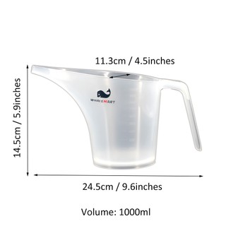 Cốc Đong Phễu 1000ml Miệng Dài Nhọn Bằng Nhựa Trong Suốt Vòi Dài Rót Sữa,Ca Phê,Đổ Bột Làm Bánh