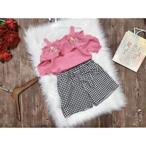 bộ đũi cho bé gái thêu hoa hàng VNXK 11-22kg, bộ hè cho bé gái, bộ hè đi chơi cho bé gái
