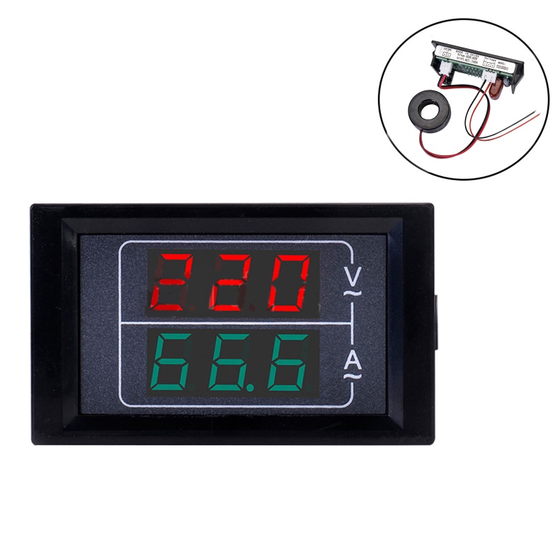 Inste Digital LED Vôn kế Ampe kế Hiển thị vạn năng kỹ thuật số màu đỏ và xanh lá cây